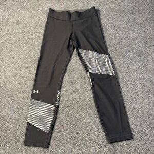 Under Armour HeatGear Compression Leggings Black White Honeycomb Small